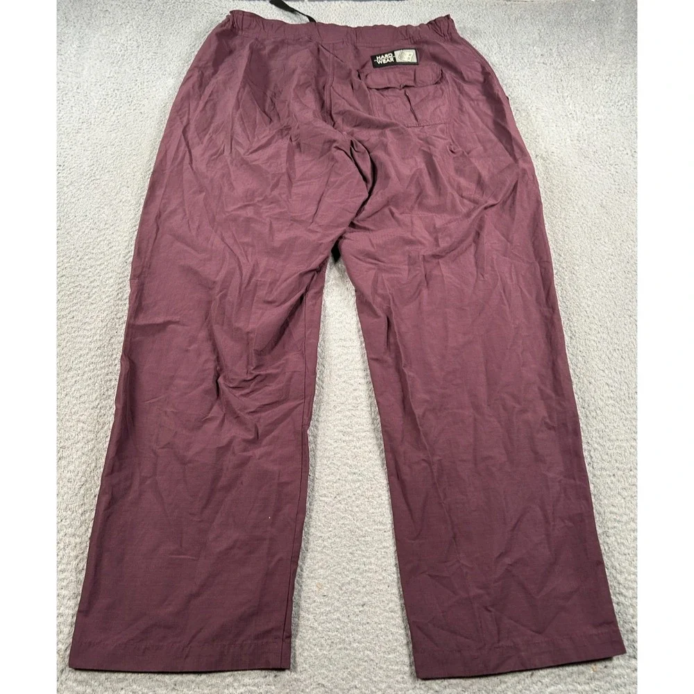 Bronze 56k Hard‎ Wear Pants Mens XL Red Baggy Nylon Cargo Track Pants